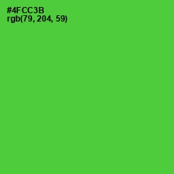 #4FCC3B - Bright Green Color Image