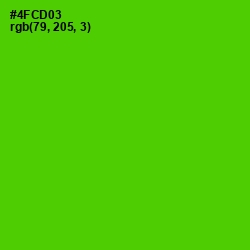 #4FCD03 - Bright Green Color Image