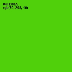 #4FD00A - Bright Green Color Image