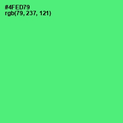 #4FED79 - Screamin' Green Color Image