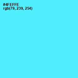 #4FEFFE - Turquoise Blue Color Image