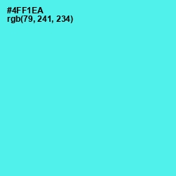 #4FF1EA - Turquoise Blue Color Image