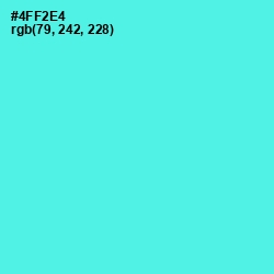#4FF2E4 - Turquoise Blue Color Image