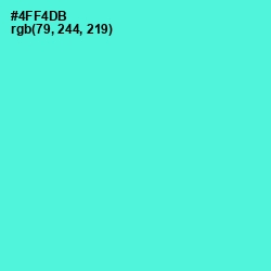 #4FF4DB - Turquoise Blue Color Image