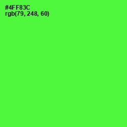 #4FF83C - Bright Green Color Image