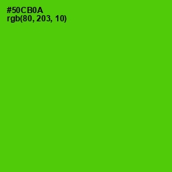 #50CB0A - Bright Green Color Image