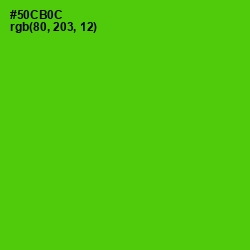 #50CB0C - Bright Green Color Image