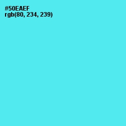 #50EAEF - Turquoise Blue Color Image