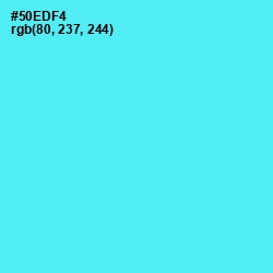 #50EDF4 - Turquoise Blue Color Image