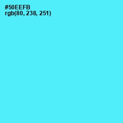 #50EEFB - Turquoise Blue Color Image