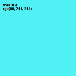 #50F1F4 - Turquoise Blue Color Image