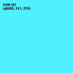 #50F1FF - Turquoise Blue Color Image