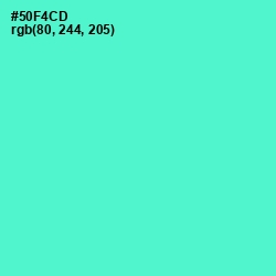 #50F4CD - Turquoise Blue Color Image