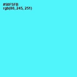 #50F5FB - Turquoise Blue Color Image