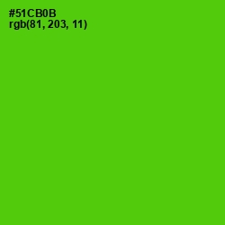 #51CB0B - Bright Green Color Image