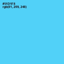 #51D1F8 - Turquoise Blue Color Image