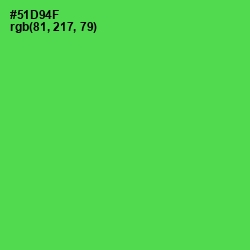 #51D94F - Emerald Color Image