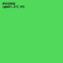 #51D95B - Emerald Color Image