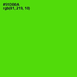 #51DB0A - Bright Green Color Image