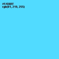 #51DBFF - Turquoise Blue Color Image