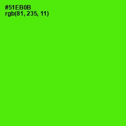 #51EB0B - Bright Green Color Image