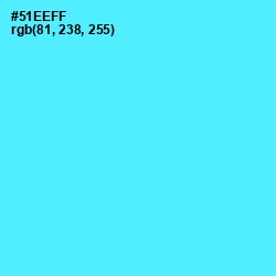 #51EEFF - Turquoise Blue Color Image