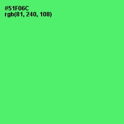 #51F06C - Screamin' Green Color Image