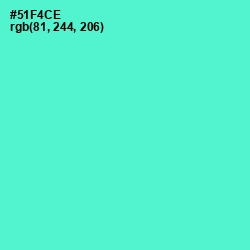 #51F4CE - Turquoise Blue Color Image