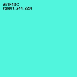 #51F4DC - Turquoise Blue Color Image