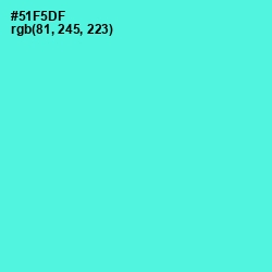 #51F5DF - Turquoise Blue Color Image