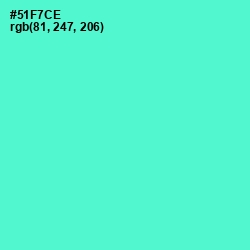 #51F7CE - Turquoise Blue Color Image