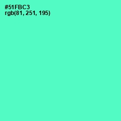 #51FBC3 - Aquamarine Color Image