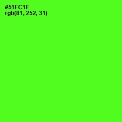 #51FC1F - Bright Green Color Image