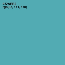 #52ABB2 - Fountain Blue Color Image