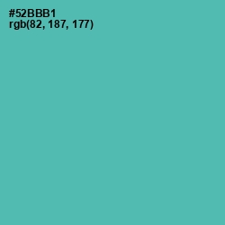 #52BBB1 - Fountain Blue Color Image