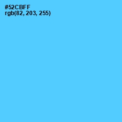 #52CBFF - Turquoise Blue Color Image