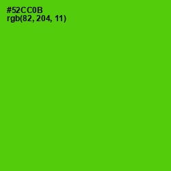 #52CC0B - Bright Green Color Image