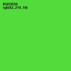 #52DB3B - Bright Green Color Image