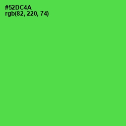 #52DC4A - Screamin' Green Color Image