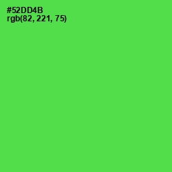 #52DD4B - Screamin' Green Color Image