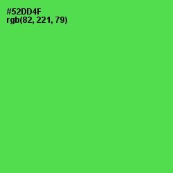 #52DD4F - Screamin' Green Color Image