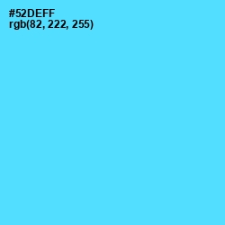 #52DEFF - Turquoise Blue Color Image
