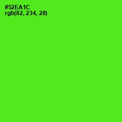 #52EA1C - Bright Green Color Image