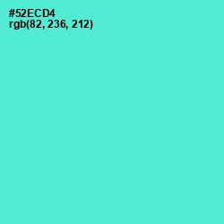 #52ECD4 - Turquoise Blue Color Image