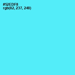 #52EDF8 - Turquoise Blue Color Image