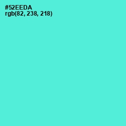 #52EEDA - Turquoise Blue Color Image