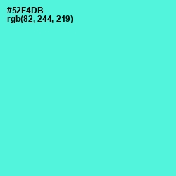 #52F4DB - Turquoise Blue Color Image