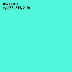 #52F6DB - Turquoise Blue Color Image