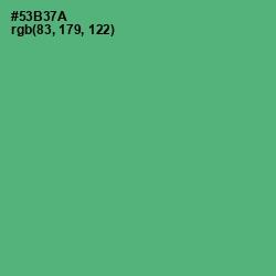 #53B37A - Aqua Forest Color Image