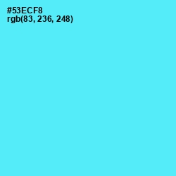 #53ECF8 - Turquoise Blue Color Image